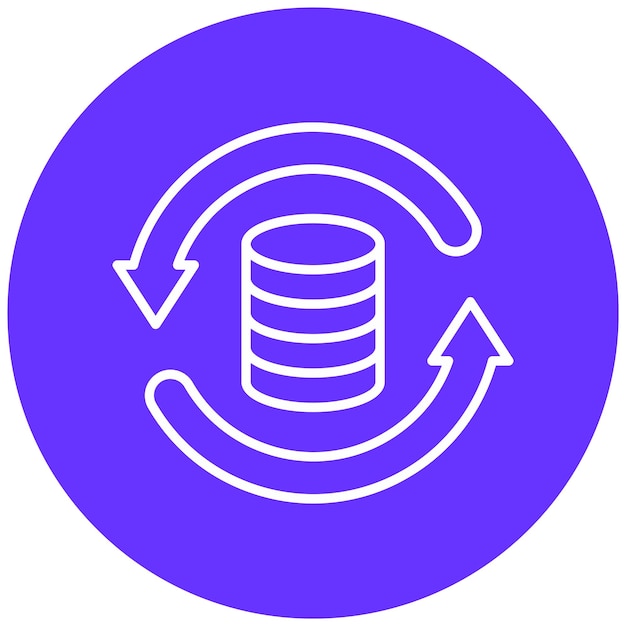 Estilo del icono de respaldo de datos de diseño vectorial