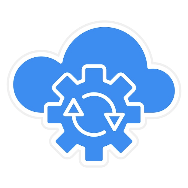 Estilo del icono de respaldo de diseño vectorial en la nube