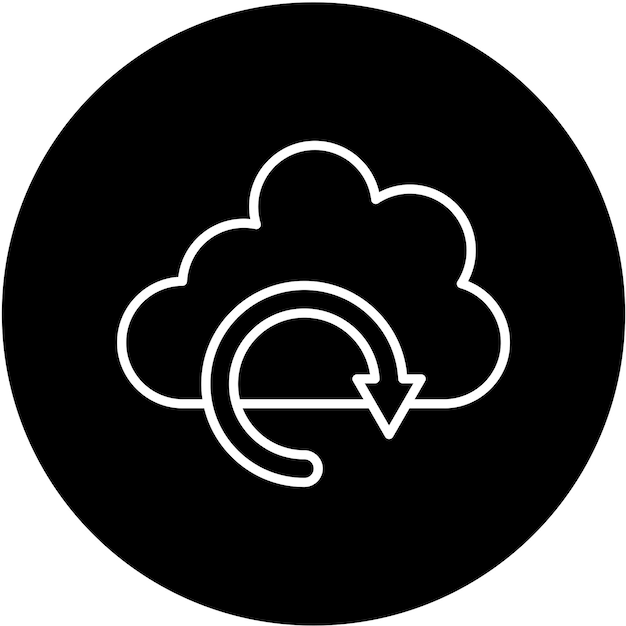 Estilo del icono de respaldo de diseño vectorial en la nube