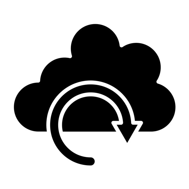 Estilo del icono de respaldo de diseño vectorial en la nube