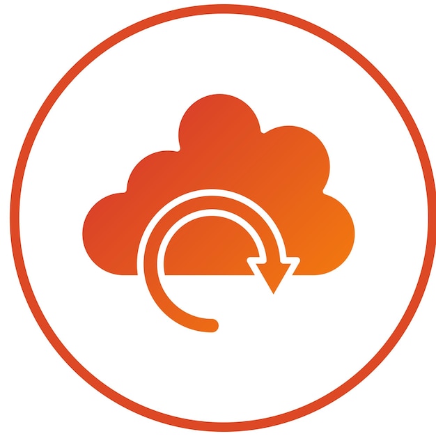 Estilo del icono de respaldo de diseño vectorial en la nube