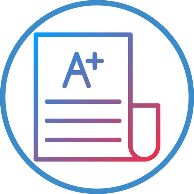 Estilo del icono del resultado del examen de diseño vectorial