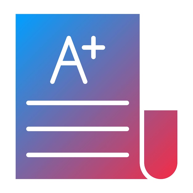 Estilo del icono del resultado del examen de diseño vectorial