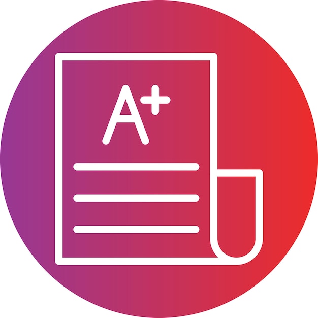Estilo del icono del resultado del examen de diseño vectorial