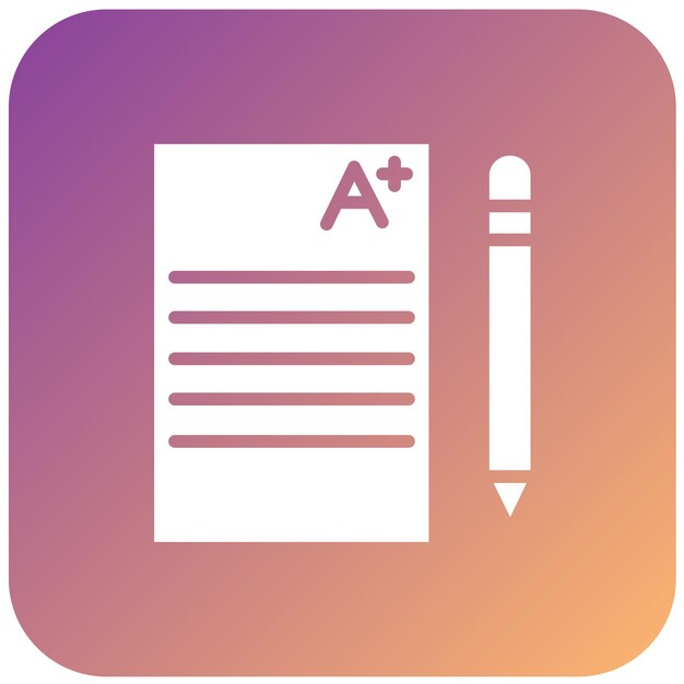 Estilo del icono del resultado del examen de diseño vectorial