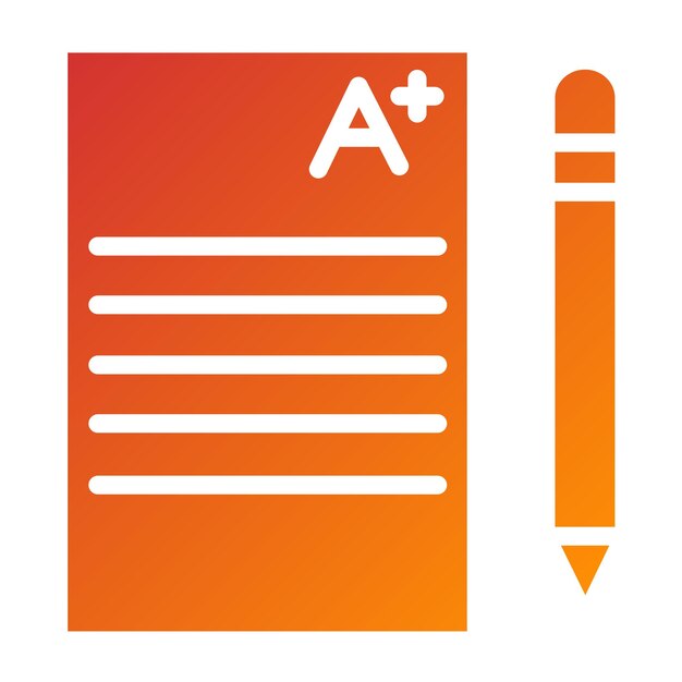 Estilo del icono del resultado del examen de diseño vectorial