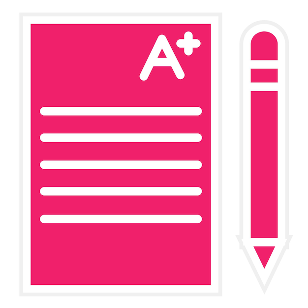 Estilo del icono del resultado del examen de diseño vectorial