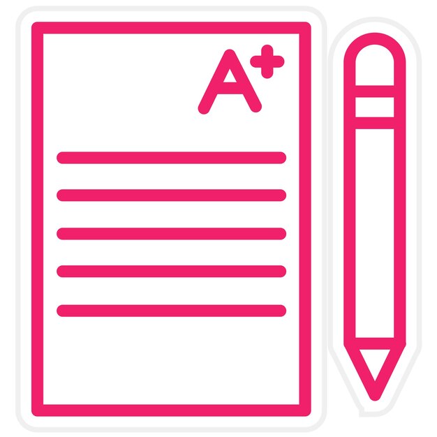 Estilo del icono del resultado del examen de diseño vectorial