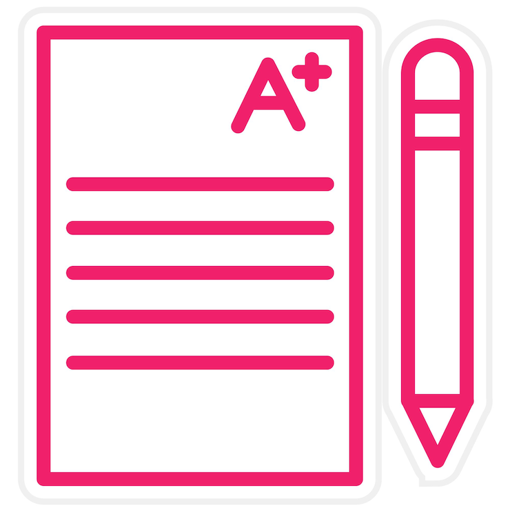 Vector estilo del icono del resultado del examen de diseño vectorial