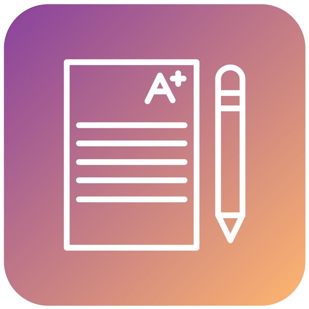 Estilo del icono del resultado del examen de diseño vectorial