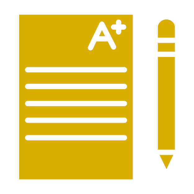 Estilo del icono del resultado del examen de diseño vectorial