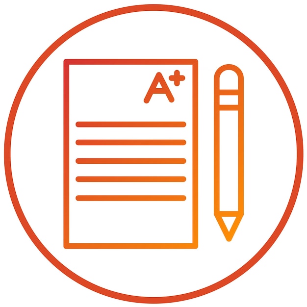 Estilo del icono del resultado del examen de diseño vectorial