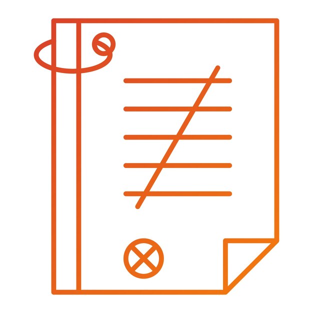 Estilo del icono del resultado del examen de diseño vectorial