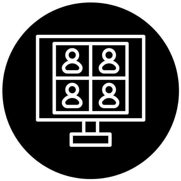 Estilo de icono de reunión digital de diseño vectorial