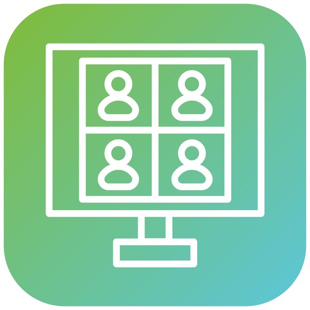 Estilo de icono de reunión digital de diseño vectorial