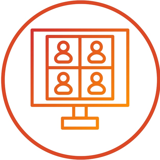 Estilo de icono de reunión digital de diseño vectorial