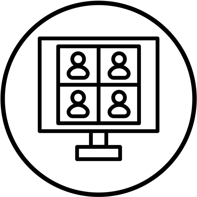 Estilo de icono de reunión digital de diseño vectorial