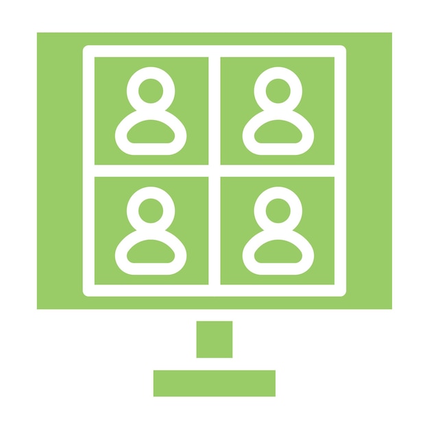 Estilo de icono de reunión digital de diseño vectorial