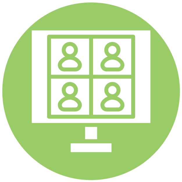 Estilo de icono de reunión digital de diseño vectorial