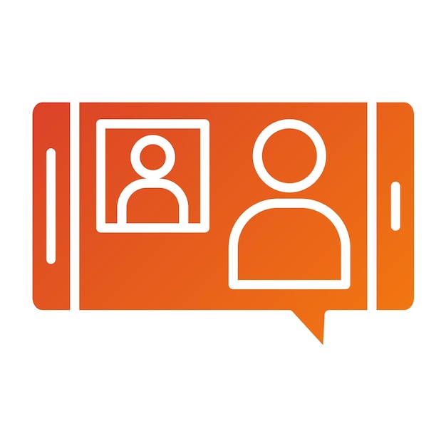 Estilo del icono de la reunión del teléfono inteligente de diseño vectorial