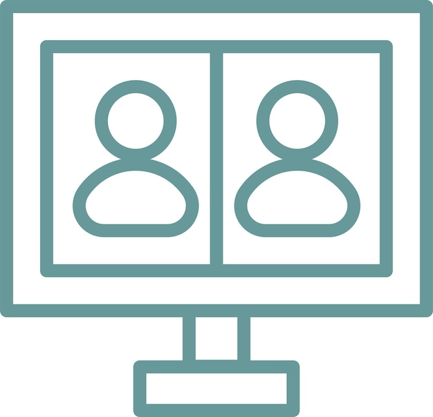 Estilo del icono de la reunión virtual de diseño vectorial