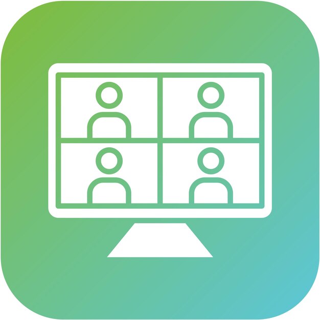 Estilo de icono de las reuniones de diseño vectorial