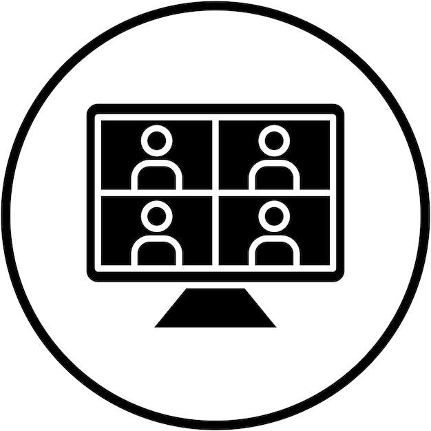 Estilo de icono de las reuniones de diseño vectorial