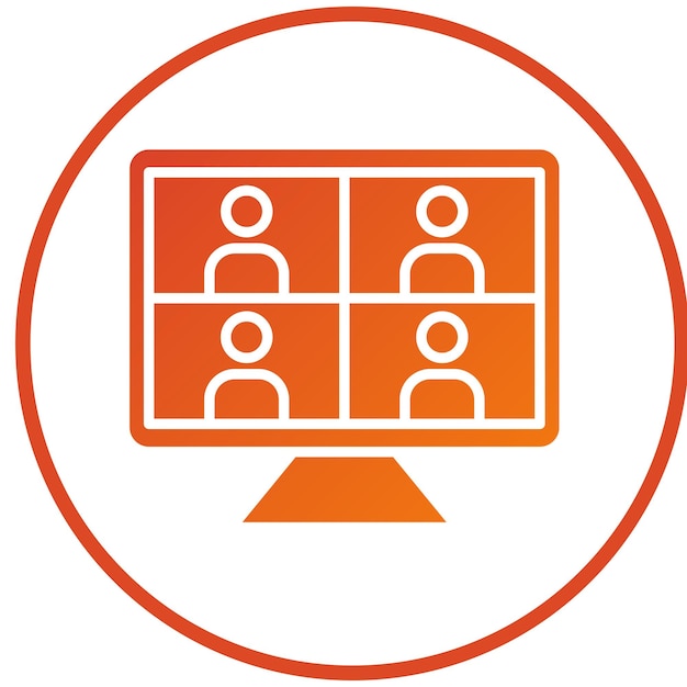 Estilo de icono de las reuniones de diseño vectorial