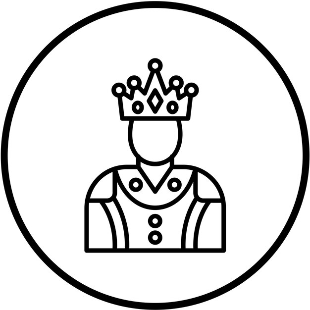 Estilo de icono del rey del diseño vectorial