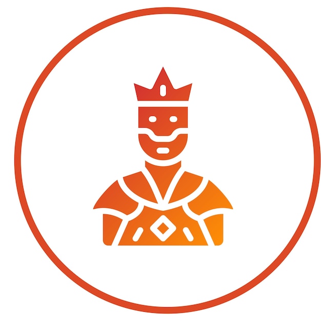 Estilo de icono del rey del diseño vectorial