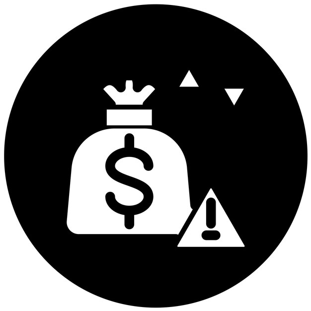 Estilo del icono de riesgo financiero de diseño vectorial