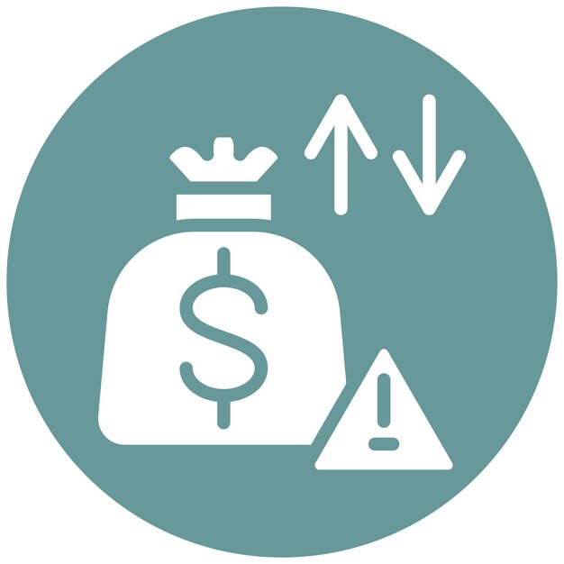 Estilo del icono de riesgo financiero de diseño vectorial