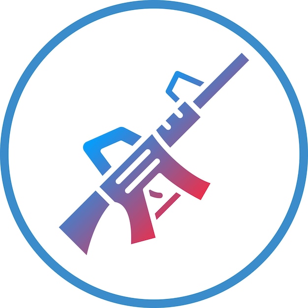 Vector estilo del icono del rifle de asalto
