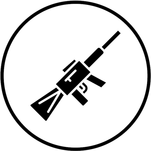 Estilo del icono del rifle de diseño vectorial