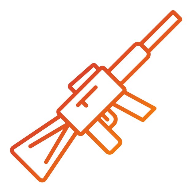 Estilo del icono del rifle de diseño vectorial