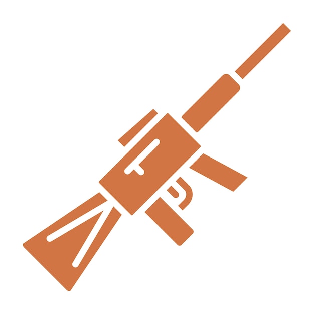 Estilo del icono del rifle de diseño vectorial