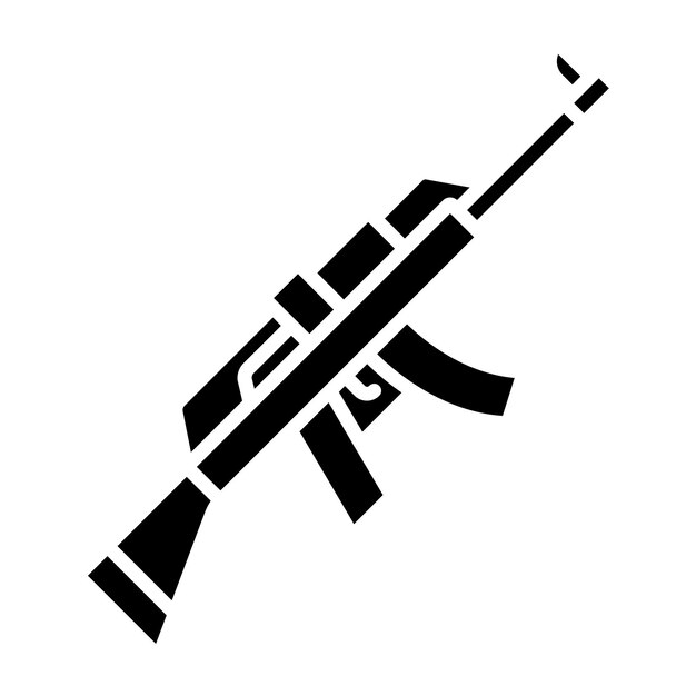 Estilo del icono del rifle de diseño vectorial