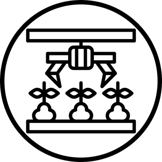 Estilo de icono de robot agrícola de diseño vectorial