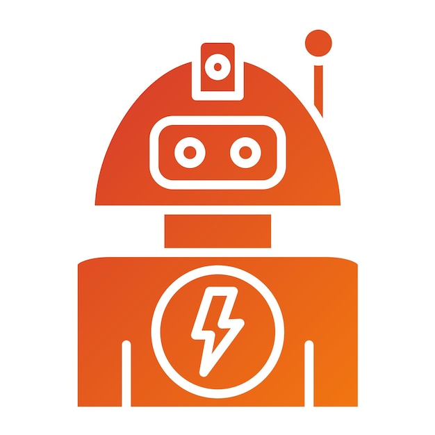 Estilo del icono del robot de diseño vectorial