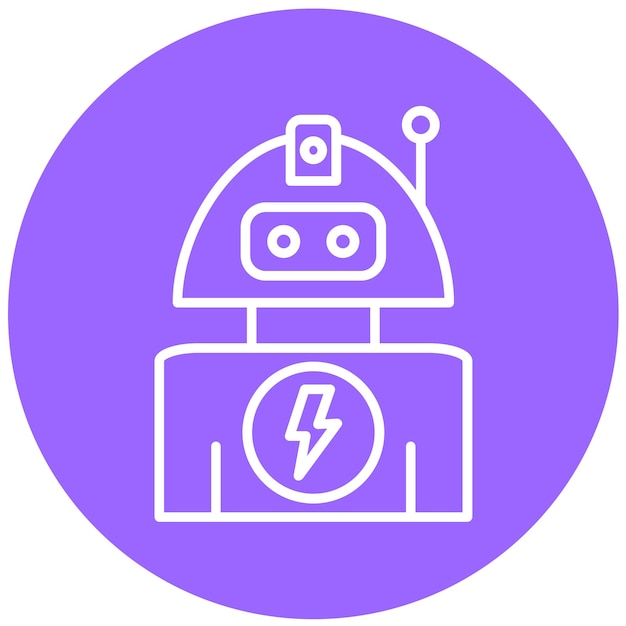 Estilo del icono del robot de diseño vectorial