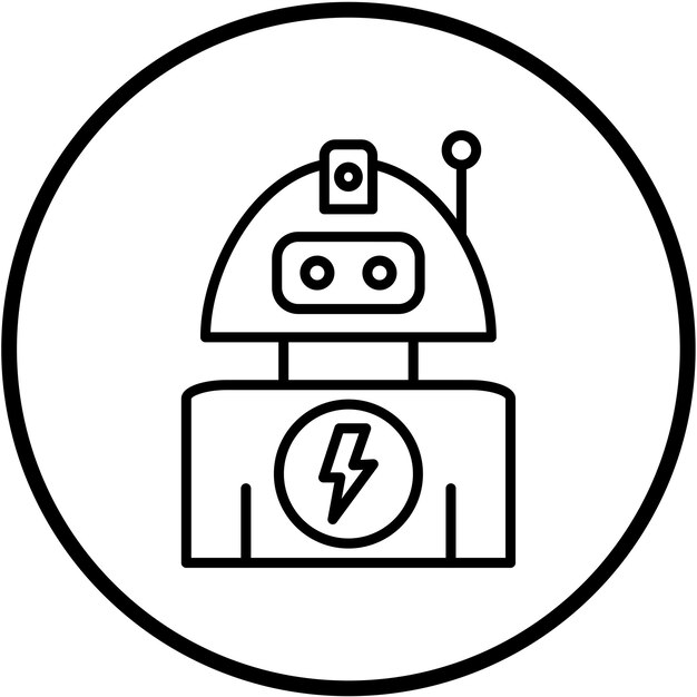 Estilo del icono del robot de diseño vectorial