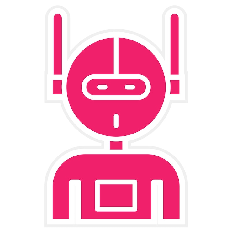 Vector estilo del icono del robot de diseño vectorial