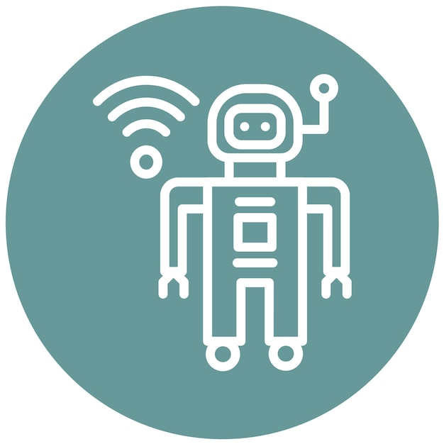 Estilo del icono del robot de diseño vectorial
