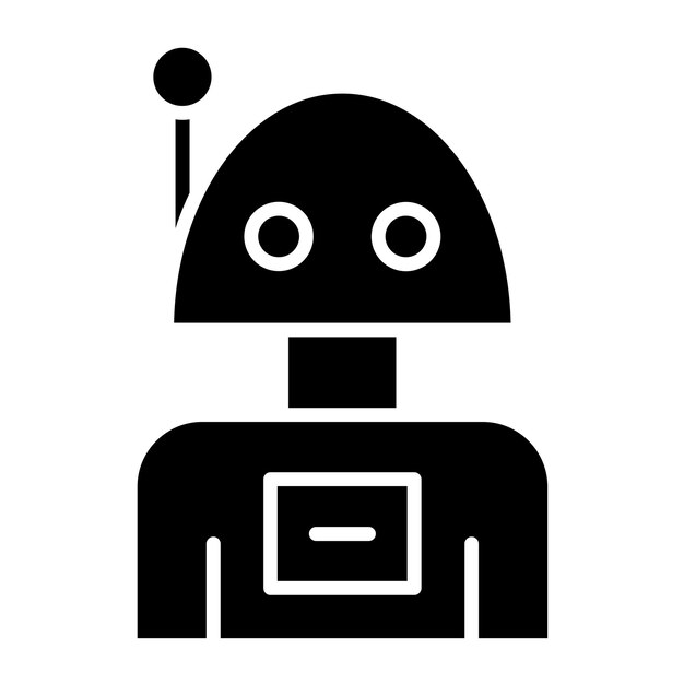 Estilo del icono del robot de diseño vectorial