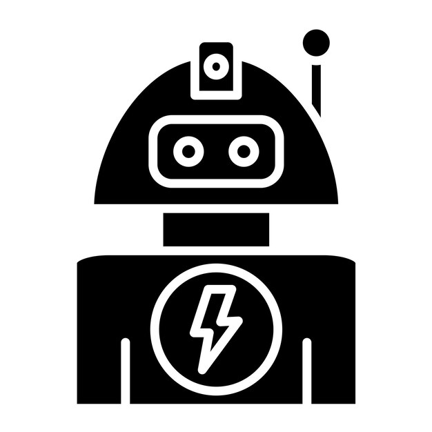Estilo del icono del robot de diseño vectorial