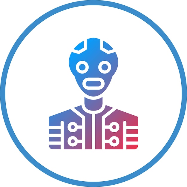 Estilo de icono de robot humanoide de diseño vectorial