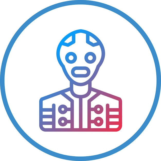 Estilo de icono de robot humanoide de diseño vectorial