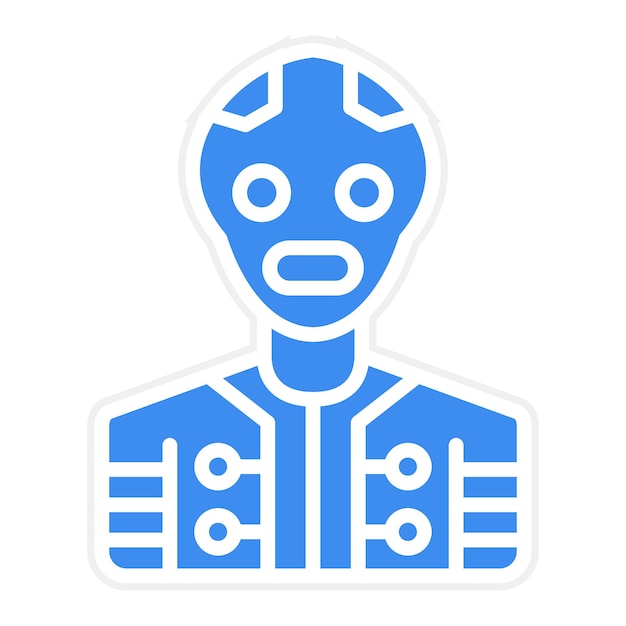 Estilo de icono de robot humanoide de diseño vectorial