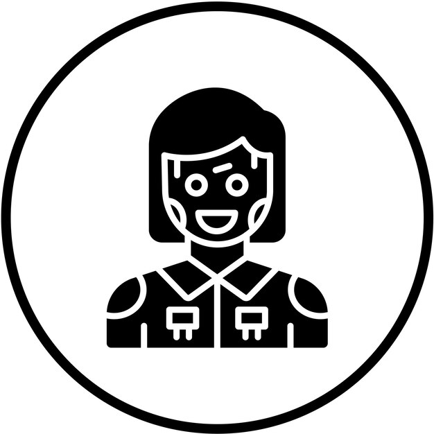Estilo de icono de robot humanoide de diseño vectorial