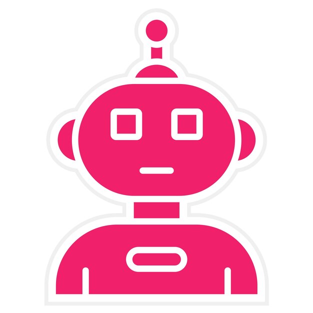 Estilo de icono de robot humanoide de diseño vectorial